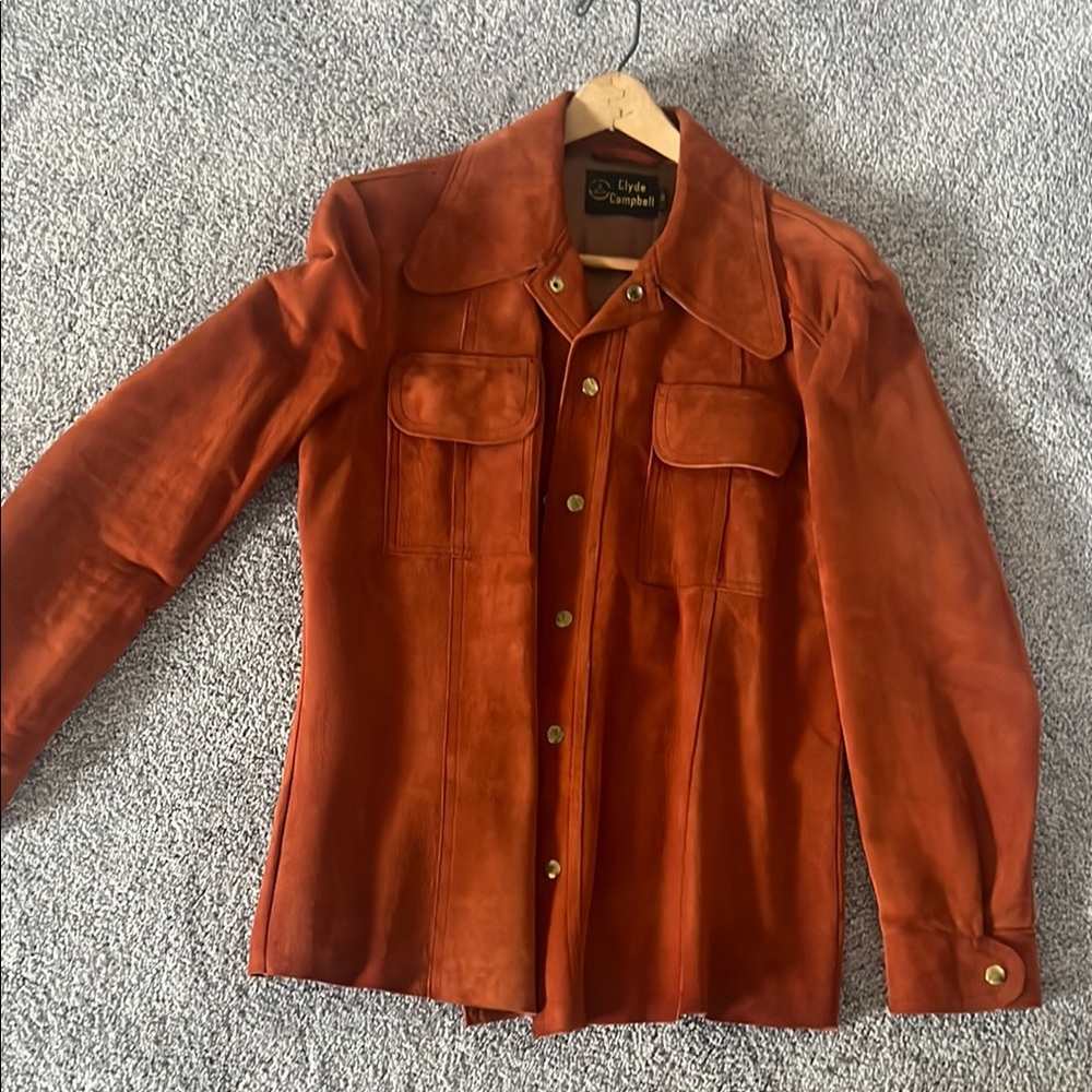Vintage Orange Suede Jacket